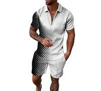 Men's Short Sleeve Polo Shirt & Shorts Set 2 Piece Summer Tracksuit Short Sleeve Polo Shirt and Shorts Set Casual Sport Suit Jogger Suit Exercise Fitness Sportswear Sweatshirts Sales Clearance