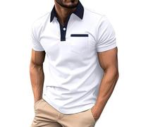 Men's Short Sleeve Polo Shirts 1/4 Zip Quick Dry Golf Polo Shirt Summer Outdoor Lightweight Short Sleeved Shirts Collarless Shirts for Men White Mens Clothes Vest Men Jacket
