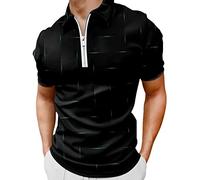 Men's Short Sleeve Polo Shirts 1/4 Zip Quick Dry Golf Polo Shirt Summer Outdoor Lightweight Short Sleeved Shirts t Shirts for Men Pack of 2 Mens Polo Tops Pack Black Vests Men