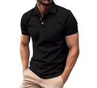 Mens Short Sleeve Polo Shirts Classic Giraffe Embroidery Golf Tennis T-Shirt Gym Tops for Men UK Mens t Shirts Skulls Mens Steampunk Clothing Top (Black, XXL)