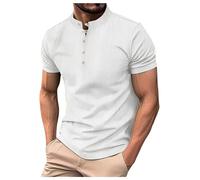Mens Short Sleeve Polo Shirts Contrasting Colors Cotton Golf Tennis T-Shirt Business Work Tee Tops Gym Tops for Men Cotton Yellow Polo Shirt Men Hippy Clothes for Men XXL T-Shirts (White, M)