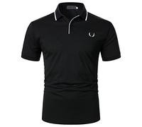 Mens Short Sleeve Premium Polo Shirts for Men Casual Regular-fit Tennis T-Shirt with Pocket Short Sleeve Shirts for Men Sales Clearance Golf Polo Shirts for Men T-Shirts Black
