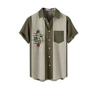Mens Short Sleeve Shirt Casual Novelty T-Shirts Short Sleeves Crew Neck Fathers Day Tshirt Striped Dad T Shirt Plus Size Basic Tee Moisture Wicking Top Holiday Clothes (Grey,XXL)