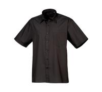 Mens Short Sleeve Shirt Plain Classic Poplin Easy Care Pocket Premier All Sizes