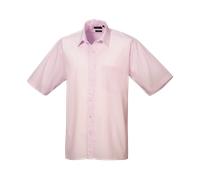 Mens Short Sleeve Shirt Plain Classic Poplin Easy Care Pocket Premier All Sizes