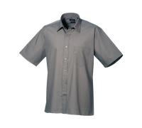 Mens Short Sleeve Shirt Plain Classic Poplin Easy Care Pocket Premier All Sizes