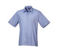 Mens Short Sleeve Shirt Plain Classic Poplin Easy Care Pocket Premier All Sizes