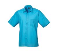 Mens Short Sleeve Shirt Plain Classic Poplin Easy Care Pocket Premier All Sizes
