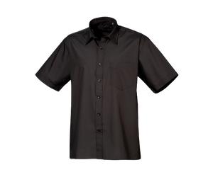 Mens Short Sleeve Shirt Plain Classic Poplin Easy Care Pocket Premier All Sizes