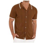 Mens Short Sleeve Shirts Casual Cotton Henley Striped Shirt Summer Hippie Beach T Shirts Tops Regular Fit Men's Graphic tees Mens Polo Shirts Size 3XL Mens Black Tank top (Coffee, XXXL)