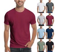 Mens Short Sleeve Shirts Men's Ultra-Soft T-Shirt Crew Neck Casual Lounge Dressy Tee Workout Athletic Classic Fitted Tee Shirt Solid Color Regular-Fit Navy