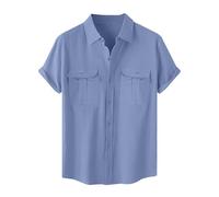 Mens Short Sleeve Shirts Regular Fit Casual Button Down Shirts Summer Beach Shirt Linen Hawaiian Beach Comfy Vintage Elegant Business Tops Breathable T Plus Size M-5XL