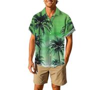 Mens Short Sleeve Shirts,Short Sleeve Shirt Tropical Beach Button Down Casual Relaxed Fit Floral Print Summer