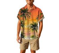 Mens Short Sleeve Shirts,Short Sleeve Shirt Tropical Beach Button Down Casual Relaxed Fit Floral Print Summer