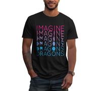 Men's Short Sleeve Summer Cotton Imagine Logo Print Tee T Shirts Crew Neck Dragons T-Shirt Tops Band Tshirt for Men Big Teen Boy Fans Merch Clothes Gift