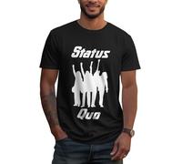 Men's Short Sleeve Summer Cotton Status Logo Print Tee T Shirts Crew Neck Quo T-Shirt Tops Band Tshirt for Men Big Teen Boy Fans Merch Clothes Gift
