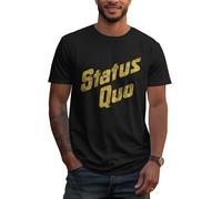 Men's Short Sleeve Summer Cotton Status Logo Print Tee T Shirts Crew Neck Quo T-Shirt Tops Band Tshirt for Men Big Teen Boy Fans Merch Clothes Gift