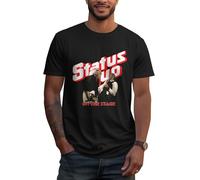 Men's Short Sleeve Summer Cotton Status Logo Print Tee T Shirts Crew Neck Quo T-Shirt Tops Band Tshirt for Men Big Teen Boy Fans Merch Clothes Gift