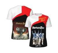 Men's Short Sleeve Summer Status Logo Print Tee T Shirts Crew Neck Quo T-Shirt Tops Band Tshirt for Men Big Teen Boy Fans Merch Clothes Gift Black