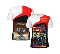 Men's Short Sleeve Summer Status Logo Print Tee T Shirts Crew Neck Quo T-Shirt Tops Band Tshirt for Men Big Teen Boy Fans Merch Clothes Gift Black