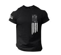 Men's Short Sleeve T Shirt Cotton Tops Casual Crew Neck Tee Lightweight Basic Shirts White Round Neck t Shirts Men Black and White Striped top Men Clearance (Black, XXL)