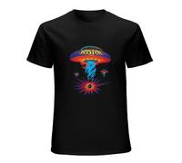 Mens Short Sleeve T Shirt Fashion Shirt Boston Rock Band Spaceship Distressed T Shirt Black M