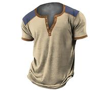 Men's Short Sleeve T-Shirts with Mao Collar - Tee Shirt Large Size Summer Casual Colour Matching Comfortable Classic Loose Lightweight Soft Chic Everyday Simple Top