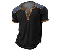 Men's Short Sleeve T-Shirts with Mao Collar - Tee Shirt Large Size Summer Casual Colour Matching Comfortable Classic Loose Lightweight Soft Chic Everyday Simple Top