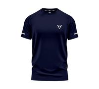 Mens Short Sleeve T-Shirts Workout Athletic Fit Moisture Wicking Fast Drying Reflective Logo Sports T-Shirts Tops Navy