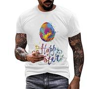 Men's Short Sleeve Tops Cream Blouses for Men Wedding Gifts Essentials Mens Easter Fashion Casual Digital 3D Printed T Shirt with Round Neck and Short Sleeves Top Warehouse Clearance Bargains Sale
