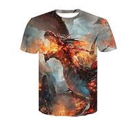 Men's Short Sleeve, Treer 3D Animal Print Summer T Shirts Sports Crew Neck Soft Breathable Casual Slim Short Sleeve Beach Surfing Tops Blouse S-6XL Clothes (Long,3XL,)