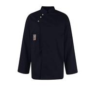 Men's Short Sleeve Uni Classic Chef Coat Jacket Black Personalised Whites Long Professional Safety Protective Sleeve/Short for Men Proluxe Denim (Black, L)