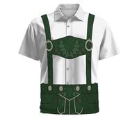 Men's Short-Sleeved Shirt, Turtleneck, Leisure, Hawaiian Shirt, Cotton, Plus Size, Leisure, Oktoberfest