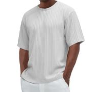Men's Short Sleeved Tops Sale Clearance, Short Sleeve T Shirt Mens Waffle Plain T-Shirts, Comfortable Round Neck Pullover Sweater, Loose Fit Lightweight Solid Color Sport Tee Shirt White