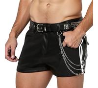 Men's Short Trousers 2026 Casual Shorts For Men For Everyday Use Comfortable Slim Fit Leather Shorts With Button Placket. Ideal Muslin Summer Trousers Knee Length 3/4 Trousers, White, 3XL