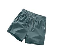 Men's Short Trousers, Men's Spring Summer Solid Colour Shorts, Ice Sense Zip Pockets, Slit Trousers, Large Tie Rope, Five Point Trousers, Army Green, 3XL