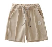 Men's Shorts, 5XL Max Size, Waffle-Knit Solid Color Quick-Dry Loose-Fit Casual Summer Shorts for Vacation and Daily Wear(2XL Khaki)