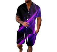 Mens Shorts and Shirt Sets UK Sale Clearance 2 Piece Tracksuit Set Casual Holiday Short Sleeve Suits Summer Co Ord Sets Button Down Hawaiian Shirts with Pockets & Shorts Outfits Beachwear S-4XL