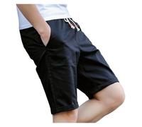 Mens Shorts Athletic Cortos De Lino Y Algodón para Hombre Shorts Transpirables De Color Sólido Ropa De Calle para Fitness(Beige,XL)