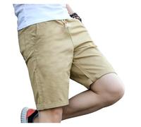 Mens Shorts Athletic Cortos De Lino Y Algodón para Hombre Shorts Transpirables De Color Sólido Ropa De Calle para Fitness(Gold,M)