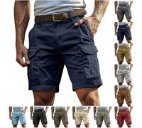 Mens Shorts Cargo Outdoor Combat Short Quick Dry Breathable Multi-Pockets Knee Length Pants Cargo Shorts Men Elasticated Waist Plain Lightweight Comfort Stretch Chino Short