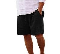 Mens Shorts Clearance Summer Cotton Linen Shorts with Pockets Casual Wide Leg Drawstring Jogging Shorts Plus Size Holiday Beach Stretch Short Pants