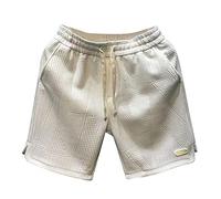 Mens Shorts Gym Trousers Men Mens Shorts Summer Breathable Sports Shorts Student Shorts Basketball Game Pants Teen Slacks Beach Pants Hawaiianss Shorts Mens Broad Shorts (White, L)