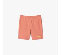 Men's Shorts Lacoste Washed Effect Printed Fleece Regular Fit in Red