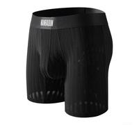 Men's Shorts, M-2XL Pack, Mesh Striped Trunks with U Convex Pouch, Breathable Soft Fabric for Daily Sports Wear(XL Black)
