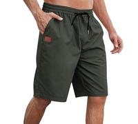 Mens Shorts Men's Casual Sports Short, Men's Summer Cotton Shorts, Mens Elastic Waist Drawstring Gym Short, Breathable Stretch Chino for Fitness Jogger Outdoor Workout Training