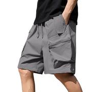 Men'S Shorts - Men'S Shorts System Summer Casual Hundred Sports Stowable Breathable Beach Five Pants (Includes Storage Bag) (Dark Gray M)