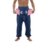 Mens Shorts Novelty Comfy Elephant Pajama Short Pantss Nightwear Loose Fit Short Funny Humorous Underwear Animal Themed Pants Elephant Will Ringplay Strange For Men Uk (Q-2-Dark Blue, M)