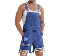 Men's Shorts Overalls Contrast Bib Brace Work Dungarees Shorts Workwear Casual Heavy Duty Jumpsuit Breathable Straight Wide Leg Playsuit Daily Wear Walking Outdoor Boiler Suits
