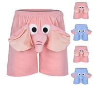 Mens Shorts Pajama Shorts for Men Mens Funny Elephant Home Pants Trunk Pyjama Bottoms for Men Women Flannel Elephant Pyjamas with Large Nose Ear Animal Motif Elephants Pants